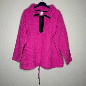 Livi Lane Bryant Hot Pink Fleece Sherpa Pullover Jacket Size 18/20 NWT